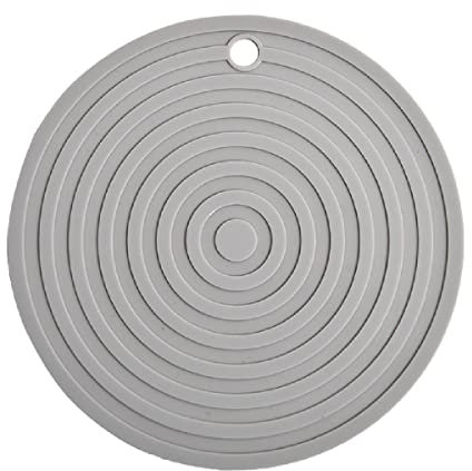 Lotsdonxia Silicone Non-Slip Waterproof Round Placemat for Cat and Dog Bowls and Dishes, Perfect as a Food Pad for Pets (Grey)