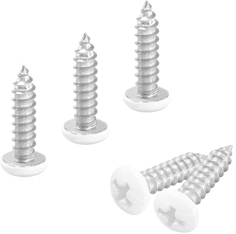 100 PCS White Head Self-Tapping Screws, 304 Stainless Steel Round-Head Phillips Wood Screws for Carpentry (M4×16mm)
