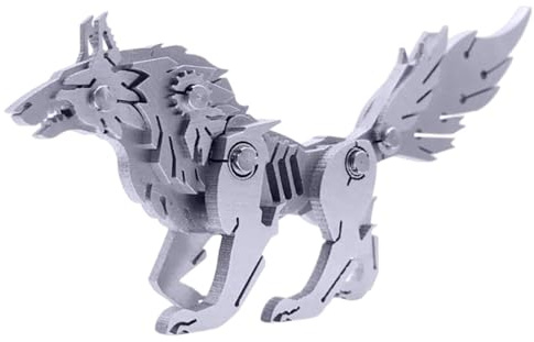 Wolf Modell Aus Metall, 3D Wolf Modellkit, Mechanisches Tier Puzzle, Realistisches Modell Aus Metall Wilder Wolf, Mechanisches Tiermodell Lustiges Puzzle Für A
