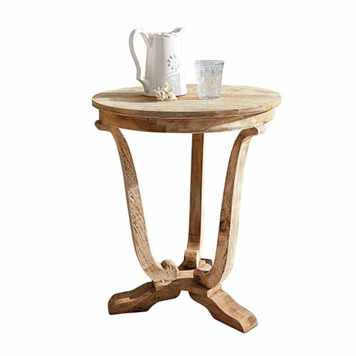 Loberon Beistelltisch Venzone, braun | Charakterstarke Holzmaserung, Rustikaler Charme, Zeitloses Design, Abstelltisch, Ablage, Mangoholz