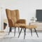 Myheimly Relaxsessel mit Hocker Sessel Polsterstuhl Stuhl Relaxstuhl Polstersessel Armsessel Ohrensessel Wohnzimmer Braun Samt