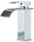 Hevenaov Waterfall Basin Mixer Taps, Chrome Stainless Steel Bathroom Faucets Waterfall with G1/2 UK Standard Hoses Single Lever Bathroom Sink Mixer Tap 1 Hole