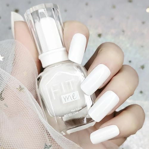 Pure White Nail Polish, Quick Drying & Long-Lasting Water-Based Formula, Chip Resistant For DIY Nail Art, French Style, 12ml