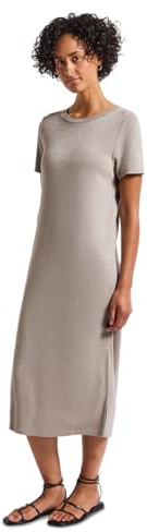STREET ONE Damen A144580 Glitzerndes T-Shirt Kleid, Tumbled Beige, 46