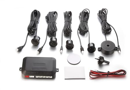 Madlife Garage PDC Parksensoren Rückfahrsystem Rückfahrwarner Einparkhilfe Ultraschallsensor Silber (Schwarz)