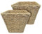ARPAN Set of 2 Seagrass Waste Paper Bin/Basket/Storage - Ideal For Home, Office, Bedrooms (Square- CL-746)