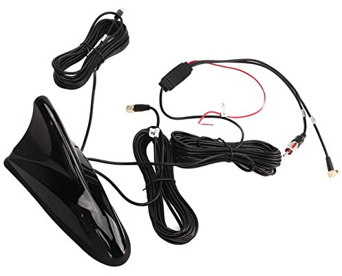 Saluaqui 12V Fin Antenna with GPS, DAB, FM, WIFI Support - High Sensitivity Universal Radio Car Aerial Antenna with 5m Cable Length for Enhanced Signal