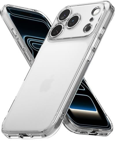 Ringke Fusion for iPhone 17 Pro Case [Anti-Fingerprint] [Full Coverage Camera Protection] Slim Translucent Shockproof Bumper Cover with Dual Strap Holes for Crossbody Strap - Matte Clear
