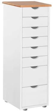 Gava Chest with 8 drawers in white stained wax, 39x34x102cm (DxWxH)