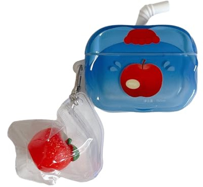 eglixu Custodia per AirPods Pro 3 (edizione 2025), design creativo con motivo caffè e cocco e succo di mela, in TPU, antiurto, per Air pod Pro di terza generazione, per ragazzi e ragazze (Apple)