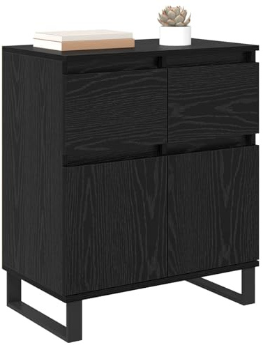 vidaXL Sideboard Schwarz Eichen-Optik 60 x 35 x 70 cm