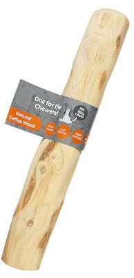 Pet Natural Coffee Wood Dog Chew Toy, Splinter-Free Hardwood for Aggressive Chewers, Non-Toxic Anxiety Relief Stick (Small 17CM)