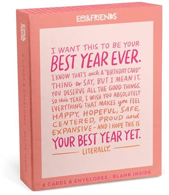 Em & Friends Best Year Yet Birthday Boxed Cards Singles