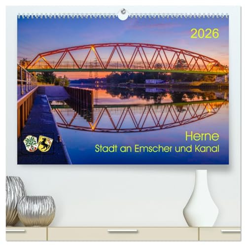 Herne: Stadt an Emscher und Kanal (hochwertiger Premium Wandkalender 2026 DIN A2 quer), Kunstdruck in Hochglanz: Herne: An Emscher und Rhein-Herne-Kanal (CALVENDO Orte)