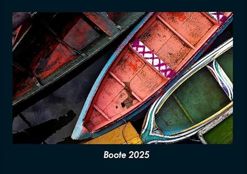 Boote 2025 Fotokalender DIN A4: Monatskalender mit Bild-Motiven von Autos, Eisenbahn, Flugzeug und Schiffen