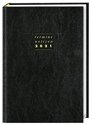 Terminer A6, Leder schwarz Kalender 2021