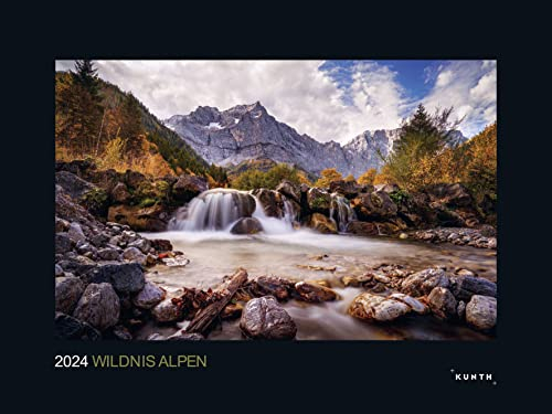 Wildnis Alpen - KUNTH Wandkalender 2024: Hochwertiger, bildstarker Kalender mit Spiralbindung im Großformat (KUNTH Wandkalender Black Edition 60 x 45 cm)