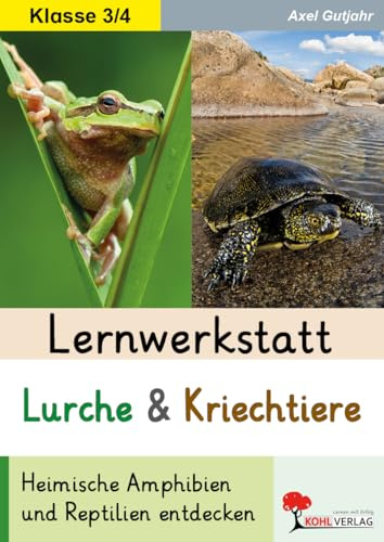 Lernwerkstatt Lurche & Kriechtiere – Amphibien & Reptilien Grundschule Klasse 3–4 | Sachunterricht Kopiervorlagen | Artenschutz | Mit Lösungen: Heimische Amphibien und Reptilien entdecken