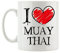 Pixxprint I Love Muay Thai Fun Tasse, ca. 300ml Fassungsvermögen, Keramik Weiß, Spülmaschinenfest