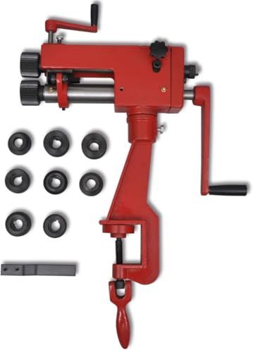 vidaXL Manual Tube Beading Machine - Workbench Compatible Pipe Bead Form Tool, Cast Iron Construction, For Stiffening Rings, Adjustable
