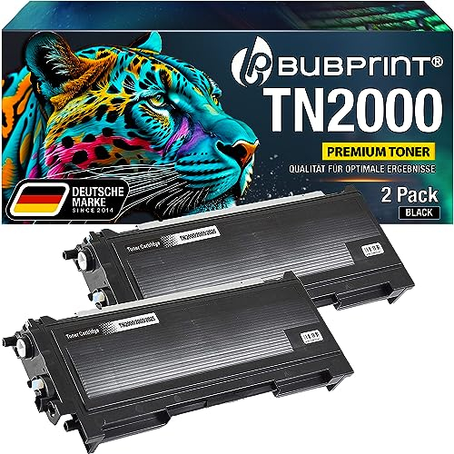 Bubprint 2 Toner kompatibel als Ersatz für Brother TN-2000 für DCP-7010 DCP-7010L DCP-7025 HL-2020 HL-2030 HL-2040 HL-2070N MFC-7225N MFC-7420 MFC-7820 MFC-7820N Fax 2820 2920 Schwarz