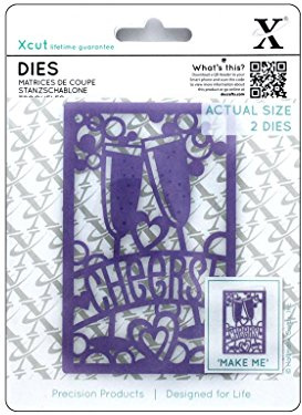 Xcut Dies, Cheers! 2 Pieces Carbon Steel, Art & Craft, Cutting Tool Supplies, Beautiful Decoration, Card Making, Gift Tag, Wrapping, Scrapbooking, Invitation Making, Crafters Companion