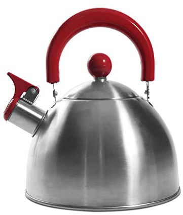Bouilloire Sifflant Tous Feux - Inox - 1,5l - Rouge