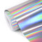 TECKWRAP Glänzendes Regenbogen-Vinyl, holografisch, silberfarben, verchromt, 0,3 x 1,5 m