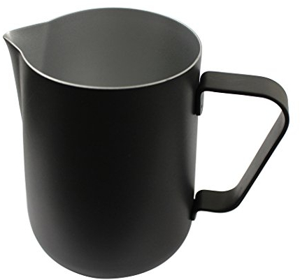 Dianoo 1 Pc Pitcher With Good Grip, Stainless Steel Milk Cup, Espresso Machines, Milk Frother & Latte Art 600 Ml Black