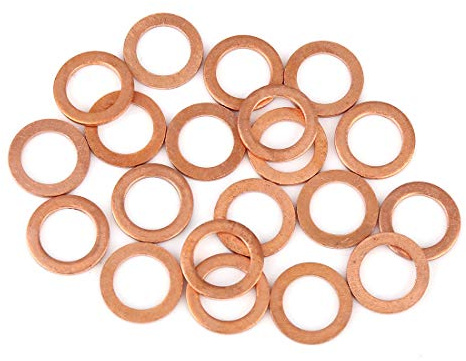 X AUTOHAUX 20Stk. Kupfer-Dichtungsringe Für Auto Ölablassschraube | 12 X 18 X 1,5 Mm, Flach, Für Hydraulik, Wasser, Kraftstoff, Ölwannen, Hitzebeständig, Leitfähigkeit, Langlebig