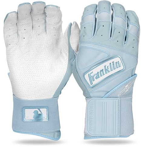 Franklin Sports Unisex – Erwachsene Batting Gloves Powerstrap Infinite Series Schlaghandschuhe, Blau (Carolina Blue), X-Large