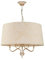 Licht-Erlebnisse Kronleuchter Stoff Schirm, Hängelampe Barock Muster, Gold Antik, Shabby Pendelleuchte Schlafzimmer, E27, Ø56 cm, Wohnzimmer, Esszimmer, XL Hängeleuchte