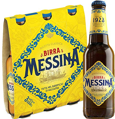 Birra Messina Ricetta Classica | Lager Artigianale Siciliana | 24 Bottiglie 33Cl | Idea Regalo