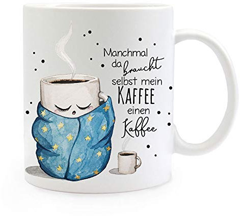 ilka parey wandtattoo-welt Tasse Becher mit Spruch Manchmal braucht mein Kaffee einen Kaffee & süßes Kaffeetassen Motiv Kaffeebecher Geschenk ts1105