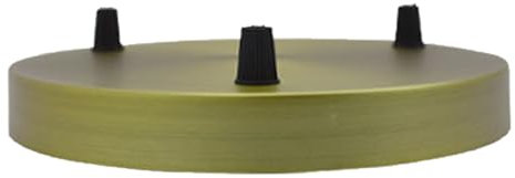 LEDSone 3 Outlet Green Brass Ceiling Rose Pendant Light Fitting 200mm Metal Round Cover Plate Canopy Kit with Accessories for Chandeliers Pendant Lights Hanging Lamps