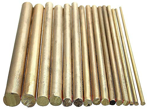 Messing-Drehstange, 2-8 mm, 15 Stück, 100 mm Länge