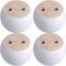 4PCS White Wooden Round Furniture Bun Feet 2 Tall with Screws Replacement Solid Wood Furniture Legs Dresser Legs Sofa Cabinet Couch Replacement Legs