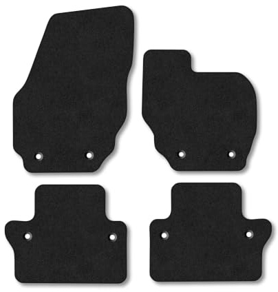 Volvo V70 (2008-2016) [Manual] Carpet Car Mats | Black Edge Trim Tailored Fit Floor Mats Full Coverage Protection Accessories Easy Clean Anti Slip Made in the UK