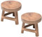SUFUBAI Lot de 2 tabourets ronds en bois pour pot de fleurs - Pour jardinage, bonsaï