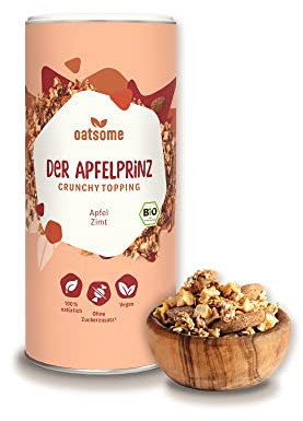 Oatsome Crunchy Topping 'Apfelprinz' für Smoothie Bowl & Müsli - Apfelstücke, Mandeln, Datteln - extra crunchy, ohne raffinierten Zucker (Bio Qualität, 220g)