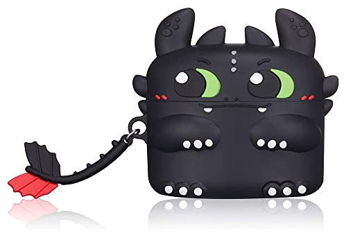 Viwind Silicone Airpods 3rd Generation Case Cover,Cute Funny Unique 3D Anime Airpod 3 Case,Shockproof Protective Skin Case Cover Support Wireless Charging for Girls Boys Women Kids-Toothless