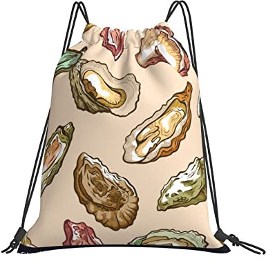 Oysters Sea Delicatessen Kordelzug Cinch Rucksack Schulranzen Kausal Sackpack Fitness Sport Rucksack String Bag Herren Damen