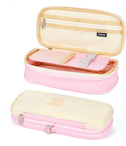 Coolzon Federmäppchen Groß, Erweiterbar Mäppchen Mädchen Teenager mit Großer Kapazität, Federmäppchen Für Kinder Junge Studenten Erwachsene Federtasche Mädchen, Rosa