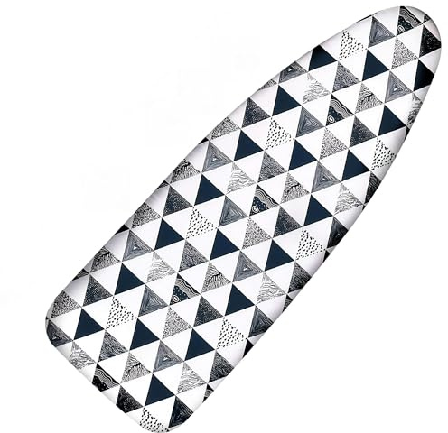 Bügelbrettbezug und -polster, 45,7 x 124 cm, extra breite, dicke Eisenpolsterung, kratz- und schmutzabweisender Bügelbrettbezug, robustes Bügelbrett, gepolstert mit verstellbaren Verschlüssen