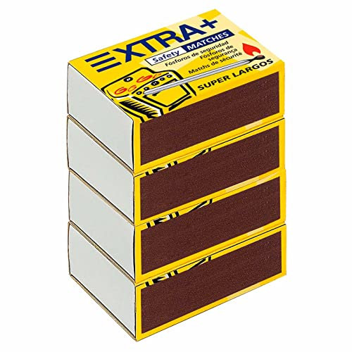 Acan Tradineur - Pack de 400 cerillas, fósforos de Seguridad Super Largos para cocinas, barbacoas, chimeneas, Estufas - 5,5 cm