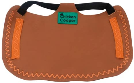 Chicken Cooper Hühnersattel, Hühnerweste, Federschutz, Geflügel Rückenschutz, Echtleder Handgemacht (1, Rehbraunfarben Wellennaht Lachs, M)