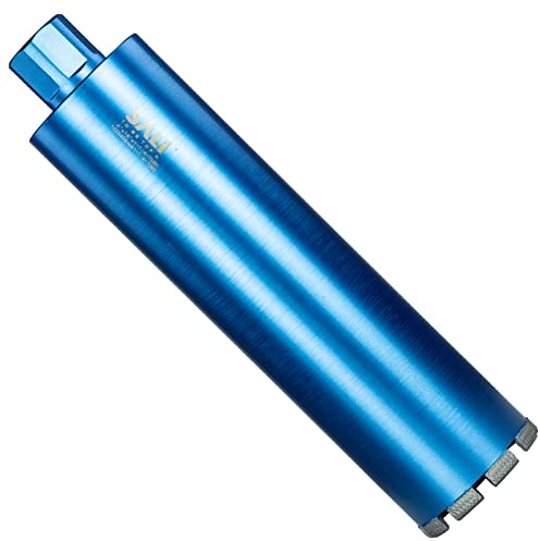 SALI Wet Diamond Core Drill Bits 4/102mm Diameter, 15/380mm Drilling Depth Concrete Core Drill Bit, 1-1/4-7 Thread Core Bit Turbo Laser-Welded Segments with Rebar, Brick, Block, Masonry, Stone