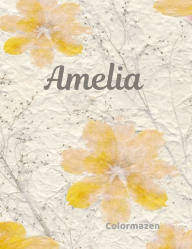 Amelia: Yellow Flowers Personalised Notebook (Large)