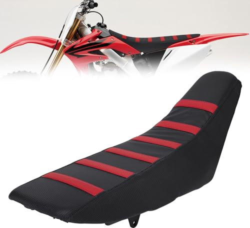 JFG RACING Sitzbankbezug Motorrad Dirt Bike Sitzbezug Universal für CR50 CR80 CR125 CR250 CRF125 CRF250 CRF450 Motocross Pit Bike Enduro-Rot