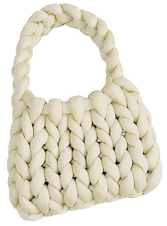 Amagogo Damen-Häkeltasche, Umhängetasche, Handtasche, Damen-Casual-Clutch-Geldbörse, handgefertigte Unterarmtasche, Strick-Geldbörse für Frühling, Sommer,